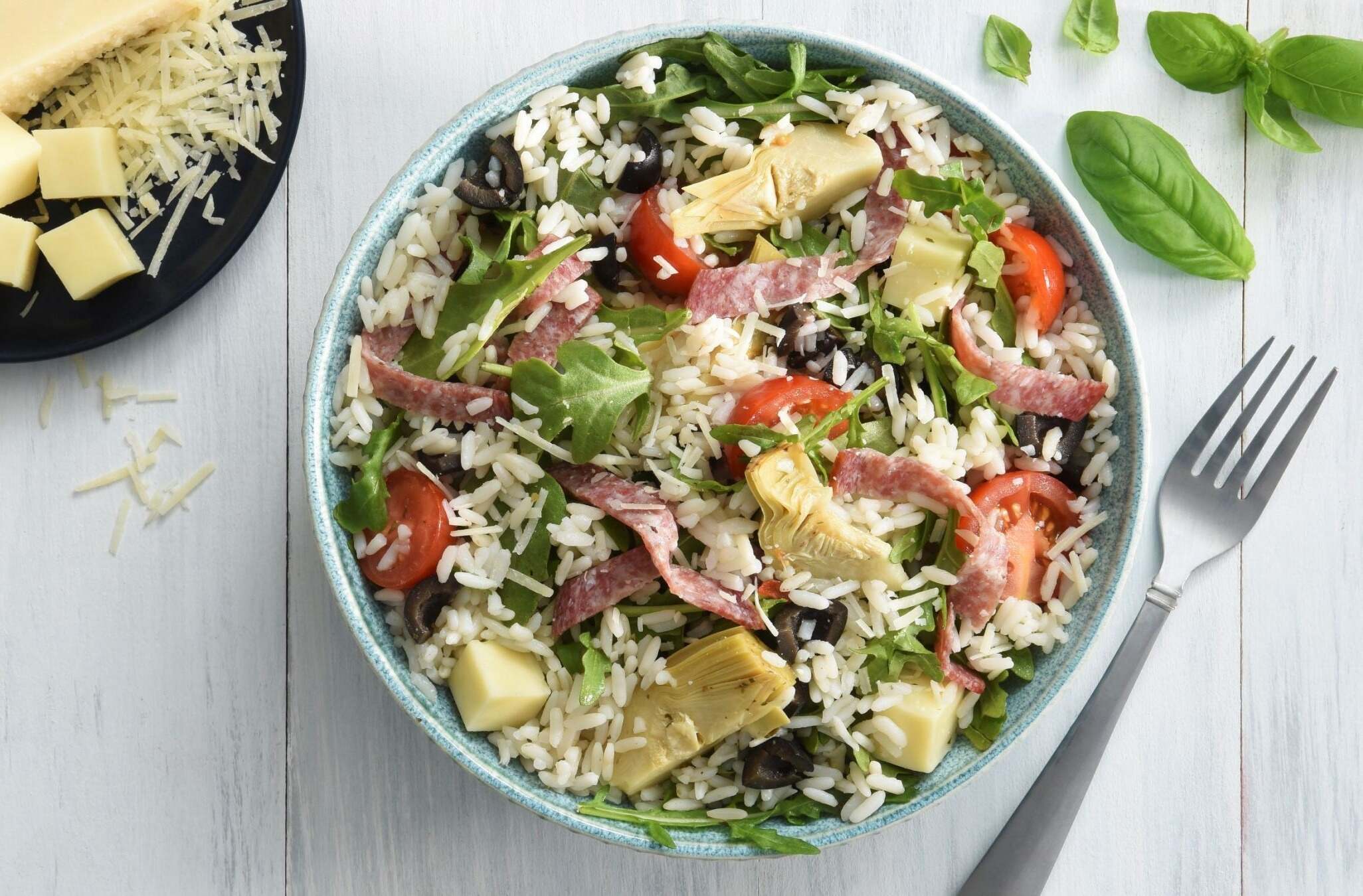 warm-italian-rice-salad-with-sausage-and-romaine-recipe