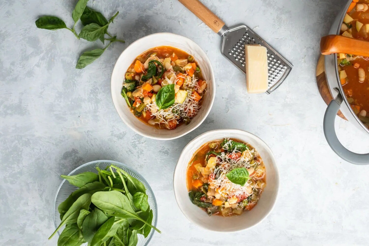 italian-vegetable-soup-with-beans-spinach-pesto-recipe